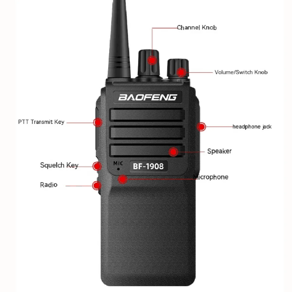 Duo Radio Baofeng BF-1908 2 a 15km alcance
