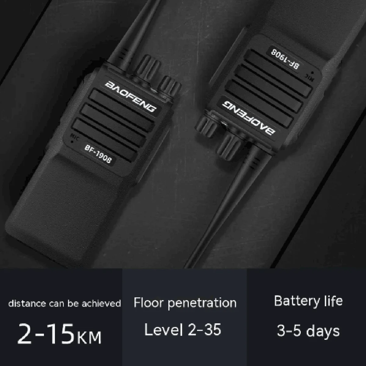 Duo Radio Baofeng BF-1908 2 a 15km alcance